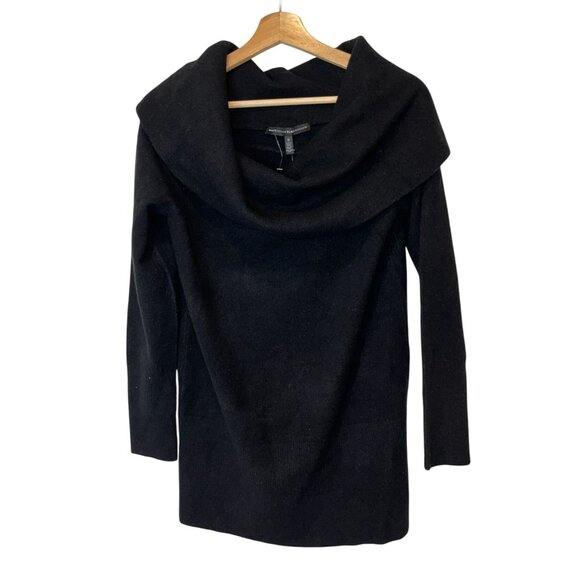 NWT White House Black Market Cowl Neck Tunic Sweater Black Size Medium - Picture 2 of 12